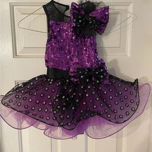 Weissman Purple Sequin Polka Dot Dance Costume size SC